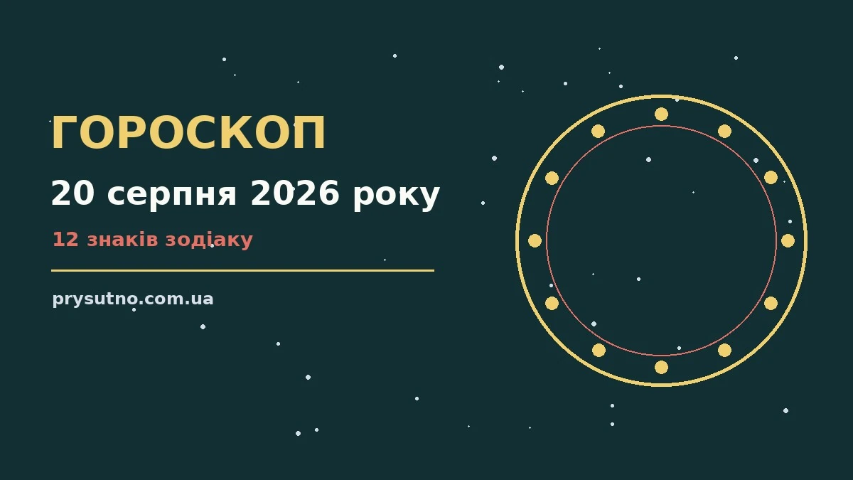 Гороскоп на 20 серпня 2026 року: прогноз для всіх знаків для впевненого початку дня