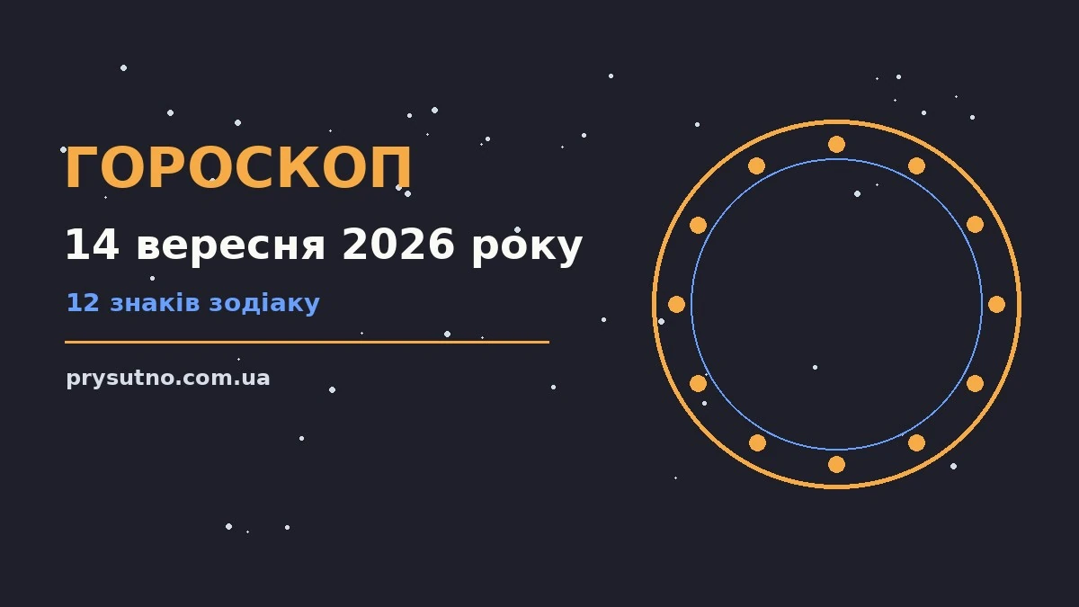 Гороскоп на 14 вересня 2026 року: прогноз для всіх знаків для впевненого початку дня