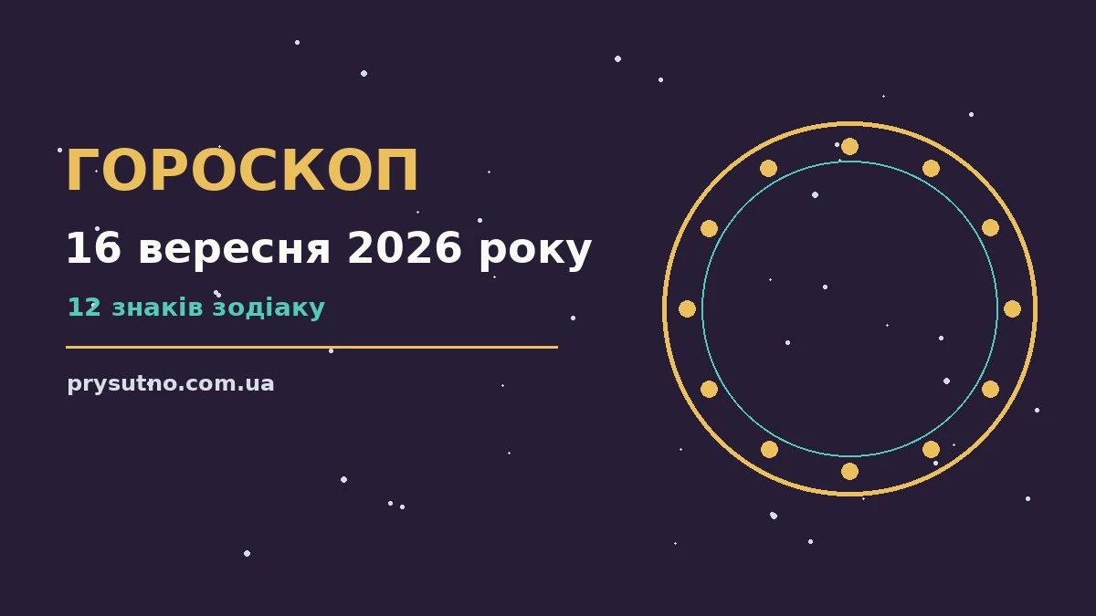 Гороскоп на 16 вересня 2026 року: прогноз для всіх знаків для впевненого початку дня