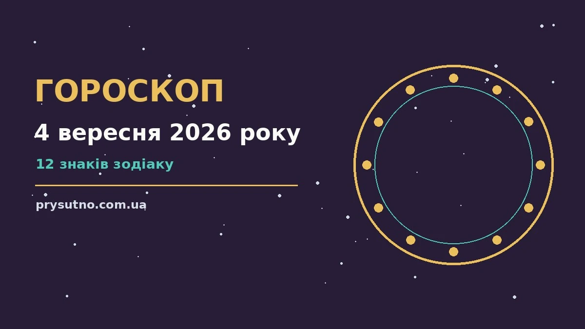 Гороскоп на 4 вересня 2026 року: прогноз для всіх знаків для впевненого початку дня