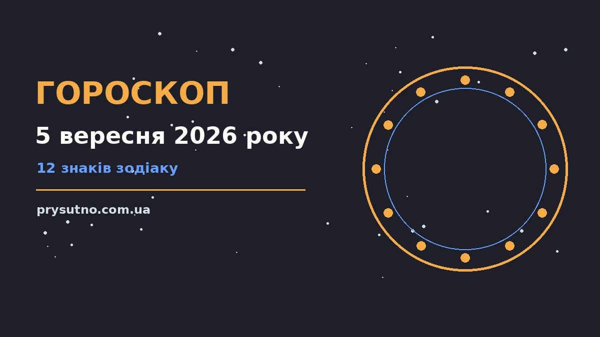 Гороскоп на 5 вересня 2026 року: прогноз для всіх знаків для впевненого початку дня